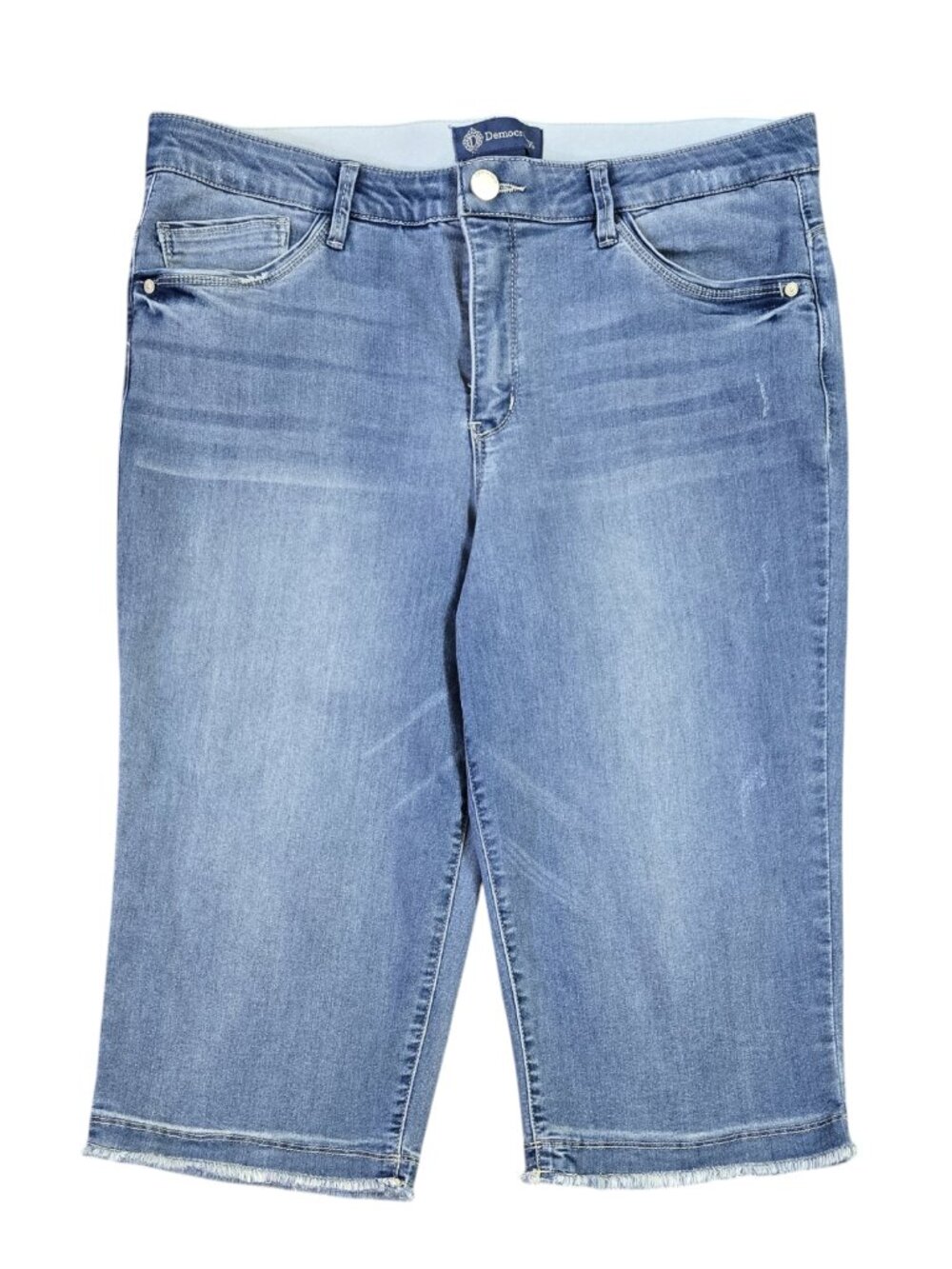 Democracy Absolution Skimmer Capri Cropped Jeans Frayed Hem Beachy B835Q4OZ